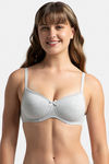 Jockey Padded Non Wired Medium Coverage T-Shirt Bra - Steel Grey Melange — thumbnail 1